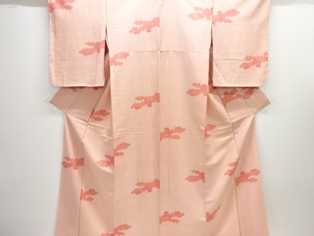 未使用品　網目に重ね亀甲模様小紋着物